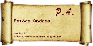 Patócs Andrea névjegykártya