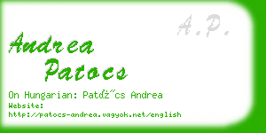 andrea patocs business card